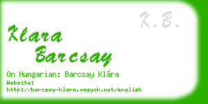 klara barcsay business card
